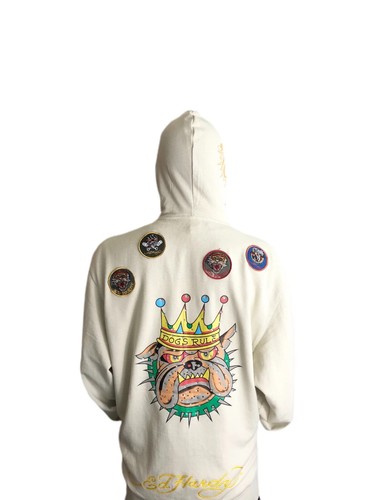 NWT Don Ed Hardy Christian Audigier Dogs Rule Printed Zip Hoodie - Picture 6 of 10