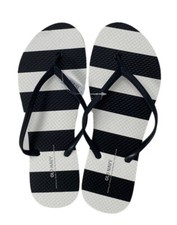 Old Navy Flip Flop Strips Black White Rubber Sandals Women's Summer 811520-00-1