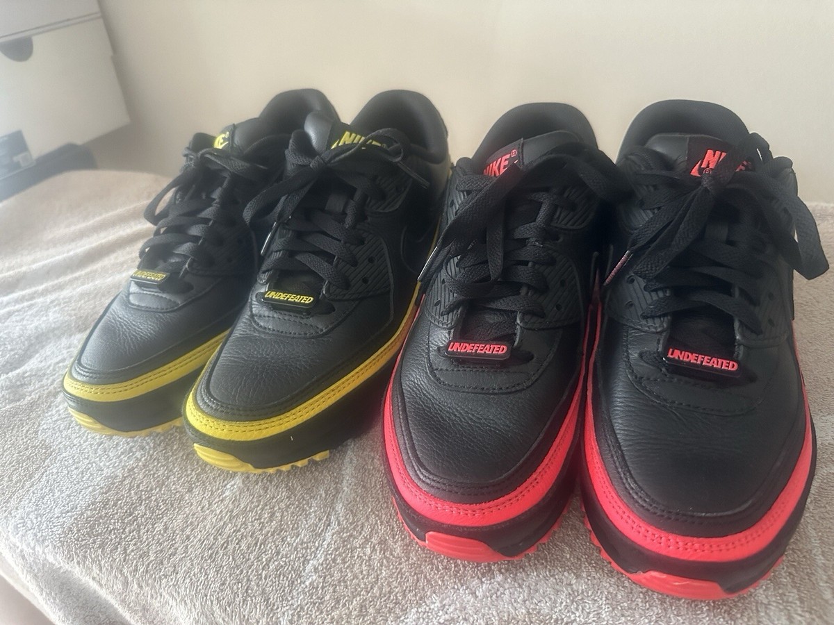 nike air max 90 undefeated UNDFTD Optic Yellow Solar Red Sz