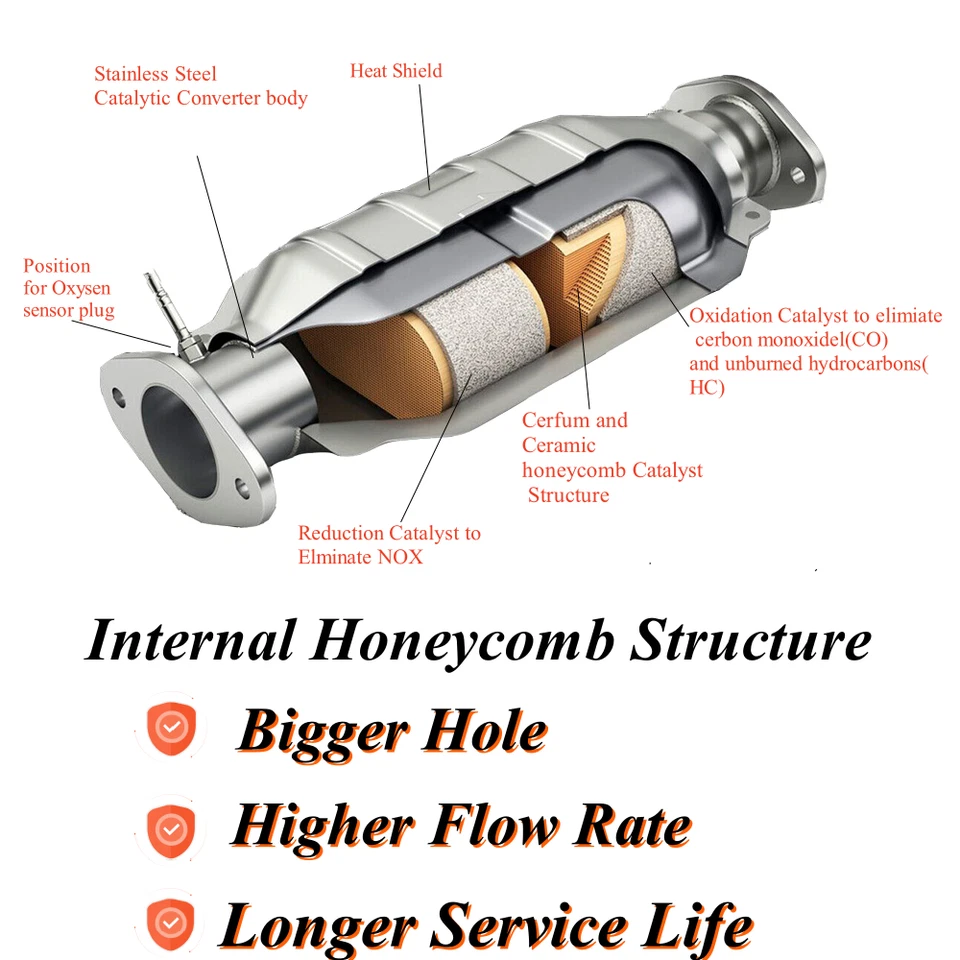Labwork Front & Rear Catalytic Converter For 2011-2014 Ford Edge 3.5L 3.7L - Image 2 of 4