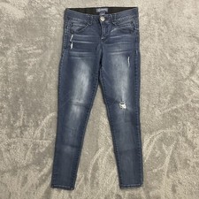 Democracy "Ab" Solution Jeans Womens Size 6 Skinny Medium Wash Denim Distressed