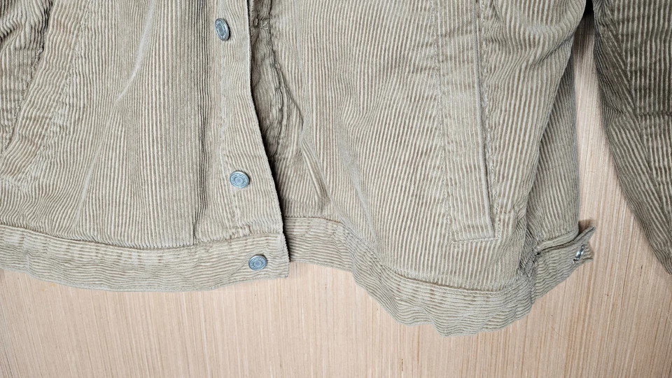 Chaqueta de Pana H&M Para Hombre Talla 2XL Beige Polar Forrada Sherpa Camionero Abotonada Foto 4 de 4