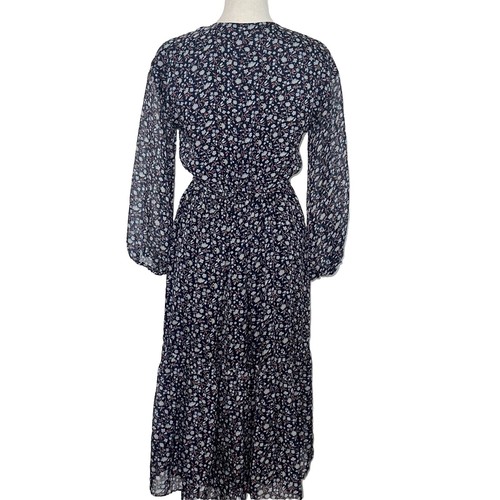 Abito midi Madewell foderato con cravatta in vita Harvest Vine Deep Navy taglia small bohemien - Foto 5 di 7