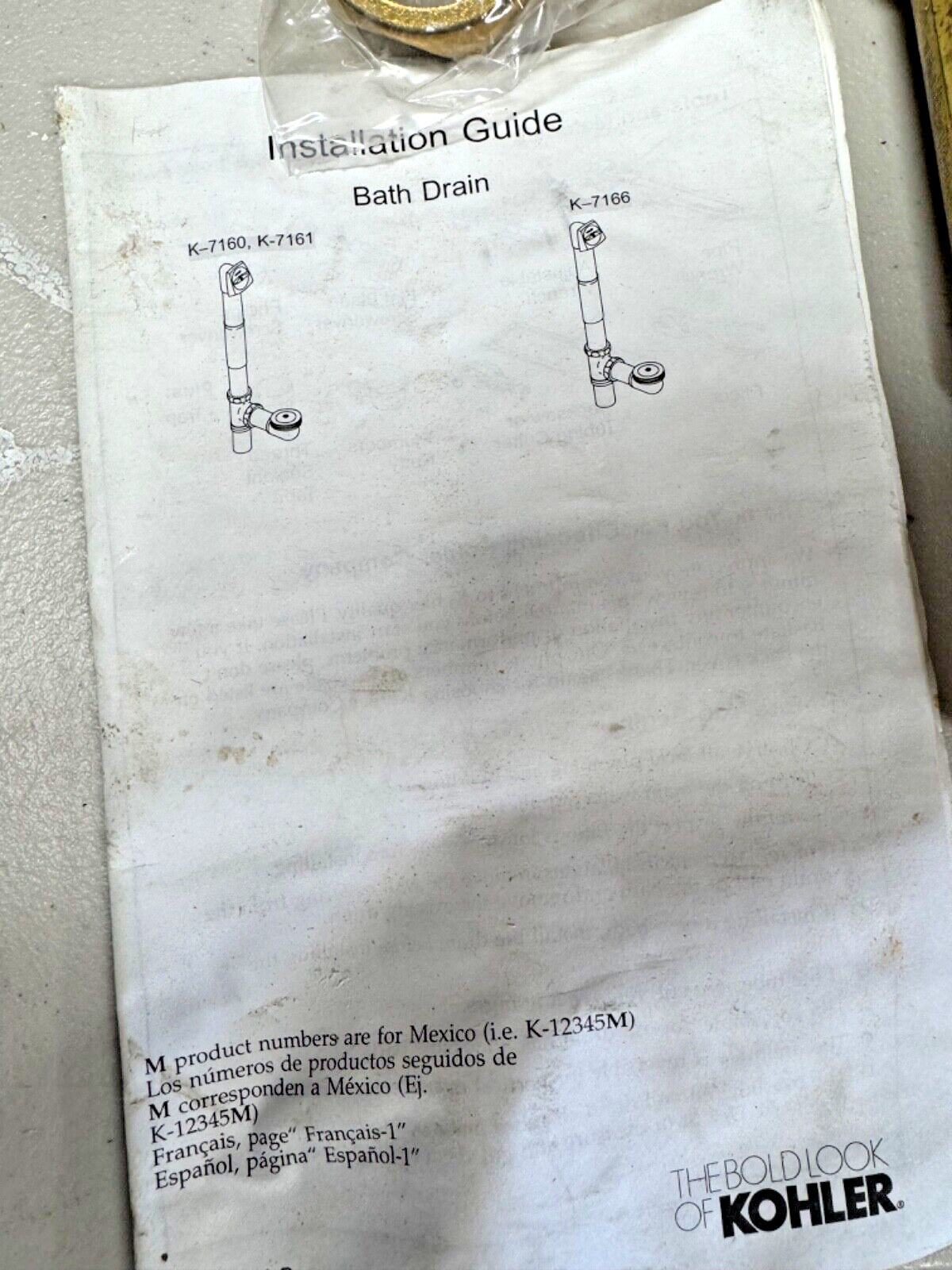 KOHLER Tub Drain 7160-TF-SN Vibrant Polished Nickel Finish Open Box-As Is