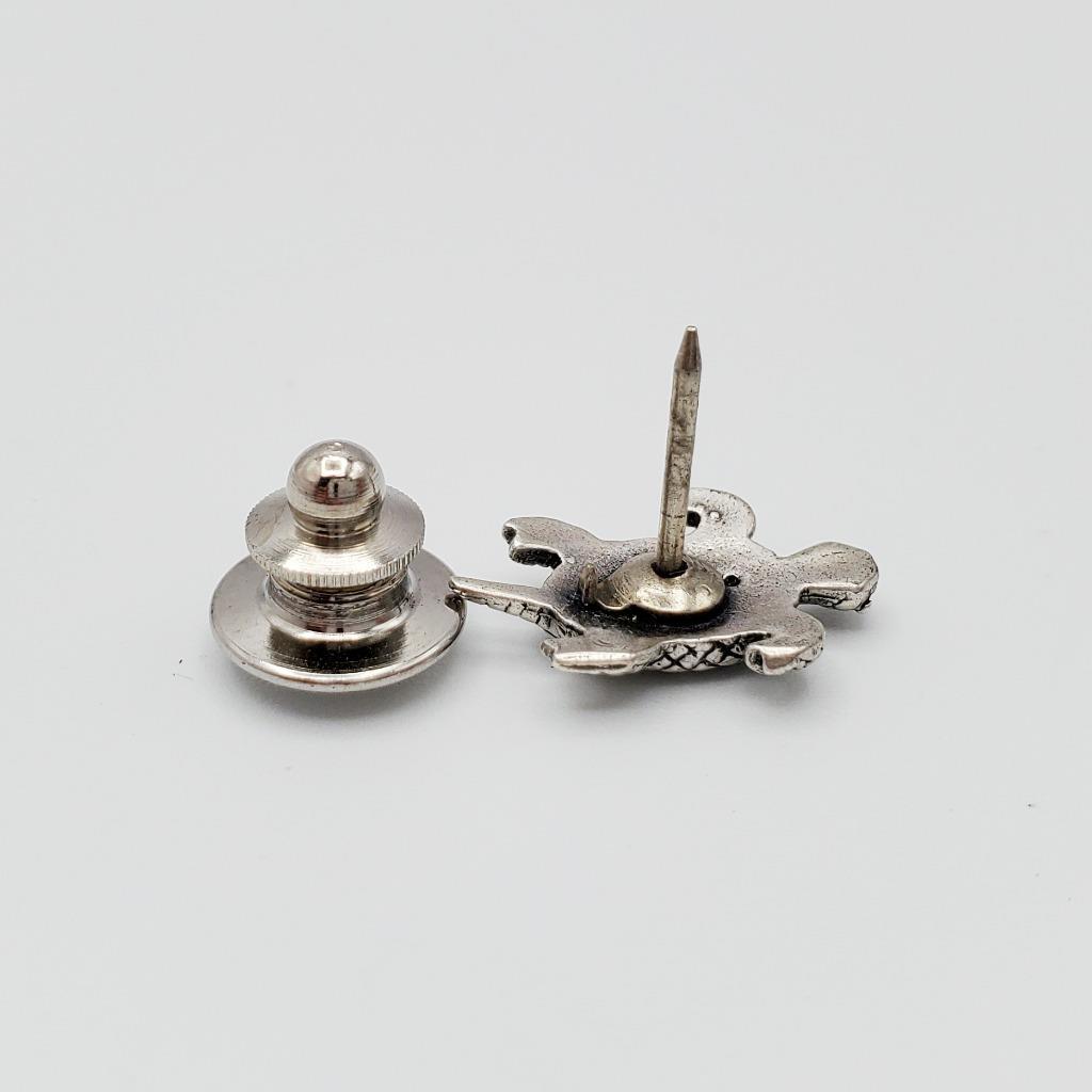 Solid Silver Turtle Tie Tack Tortoise Reptile - image 5