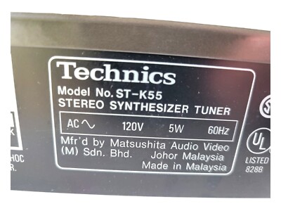 Synthétiseur stéréo FM/AM Technics vintage modèle ST-K55