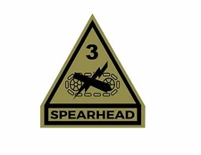 3rd Armored Division SPEARHEAD Vinyl Window Decal/Sticker Olive/Black