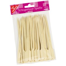 50x Fingerfood Spieße Sticks Picker Bambus Holz 15cm Grill Cocktail Käse Party