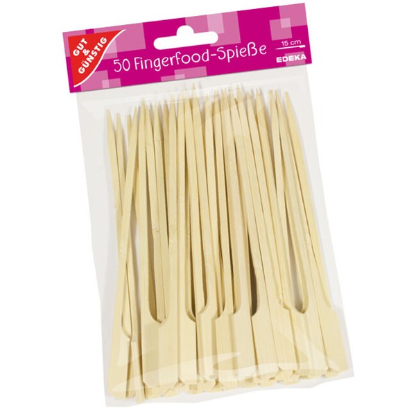 50X Fingerfood SpießE Sticks Picker Bambus Holz 15Cm Grill Cocktail KäSe Party-image
