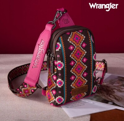 NWT White and Pink Aztec Women\'s Sling Bag Wrangler Women main image 4
