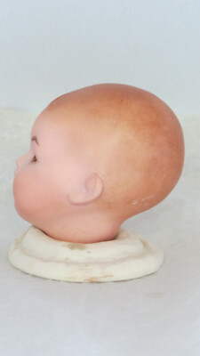 Tête De Poupée Bambino Asiatique – Taille 3 – Porcelaine Biscuit – Yeux Posés – Reproduction Française