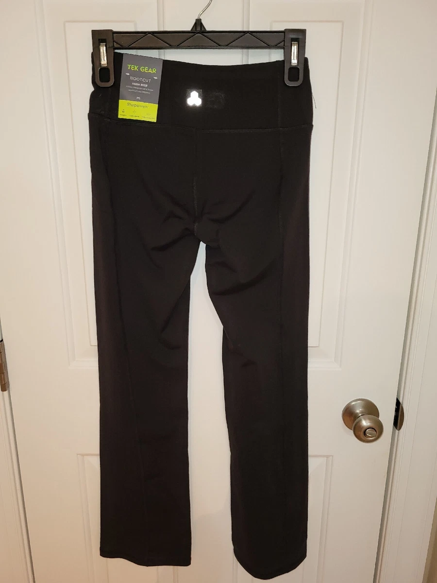 NEW! Tek Gear Womens Pants Petite Small Black Bootcut High Rise