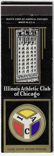 Cubierta de colección Matchbook Illinois Athletic Club of Chicago IAC Manumark 1956 - Imagen 1 de 3