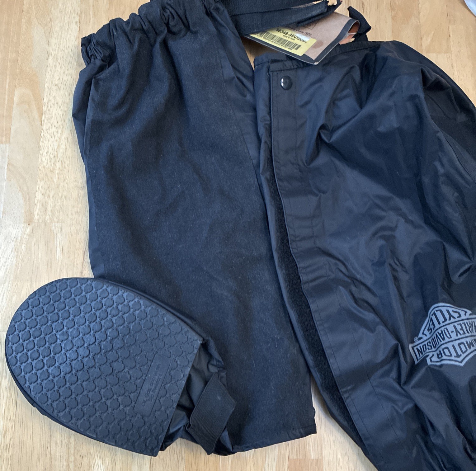 Harley Davidson XL Waterproof Boot Covers Rain Gaiters Blk Elastic Overboot NWT