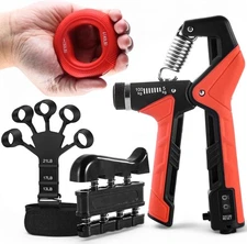 4 Pack Hand Gripper Strengthener with Adjustable Resistance, Forearm Exerciser,