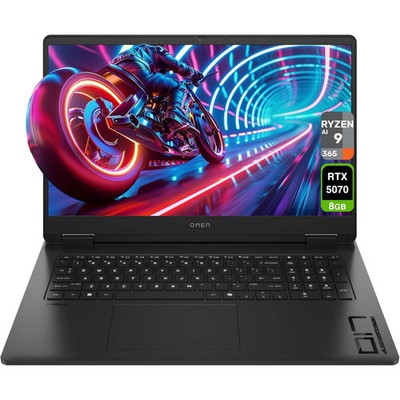 HP OMEN Gaming Laptop: 17.3'' QHD - AMD Ryzen 9 - RTX 5070 - 32GB|1TB - W11