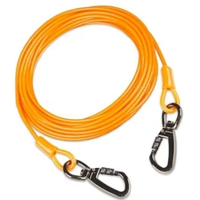 Dog Tie Out Cable, Orange, Suitable for Dogs up to 350 pounds, 10FT orange