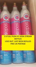 3 X full SODA STREAM GAS BOTTLES  cylinders  FULL    - 60L PINK