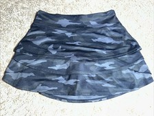 Athleta Girl Swing Skort Size XLarge 14 Black Camo Layered Skirt