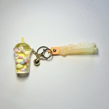 Boba Bubble Tea Floating Liquid Cute Kawaii Keychain NWOT 