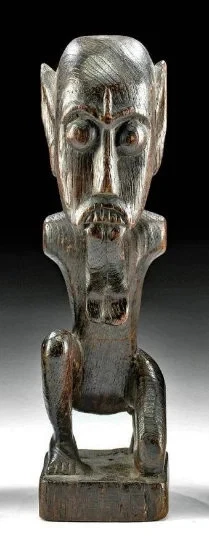 19th Cent. Borneo Dayak Figure w/ COA 11" Kalimantan Dayak peoples, Bahau piece - Image 3 of 4