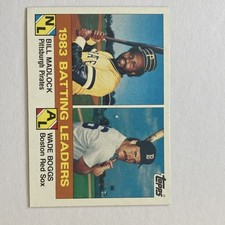 Topps 1984 #131 Bill Madlock, Wade Boggs Pirates Red Sox Batting Leaders