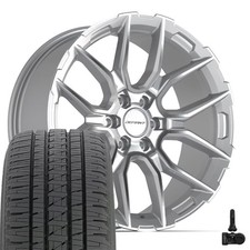 Defiant Df18a 22x9 Silver Wheels Bridgestone Tires Tpms Set 6x139.7 18et