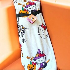 Hello Kitty Halloween Blanket Throw White Witch Ghost Mummy Pumpkin 2 Pack New