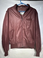 Vintage Members Only Bomber Jacket Mens 42 Crimson Red Cafe Racer Full Zip 80s