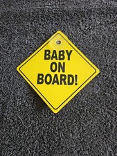 2 X Baby on Board Car Signs Suction Cup Baby Passenger Car Safety Warning