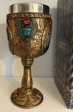 Egyptian Royalty Bastet 7oz Wine Goblet with Removable Stainless Steel Insert