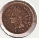 US Rare Old West 1903 Indian Head Penny Coin American Collection Shield Cent USA