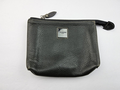 Renoma Paris Pebbled Leather Zipper Pouch Bag Clutch