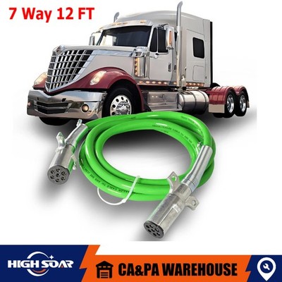 7 Way 12 FT Electrical Power Cord Heavy Duty Straight Power Wire Cable Green New