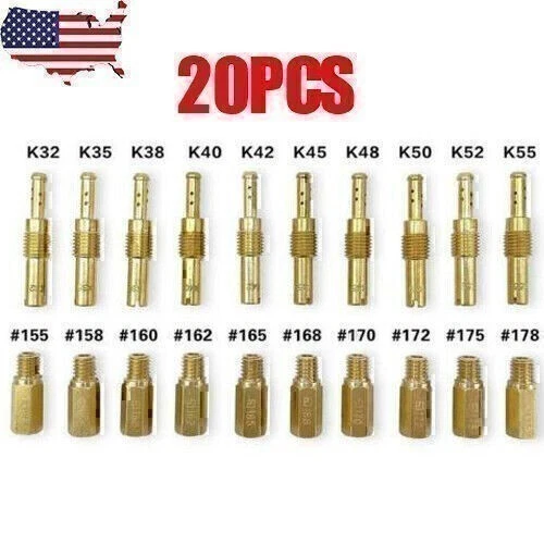 20x Kit de chorro principal de carburador Kit de juego de chorro lento/piloto para PWK Keihin OKO tipo CVK Foto 2 de 4
