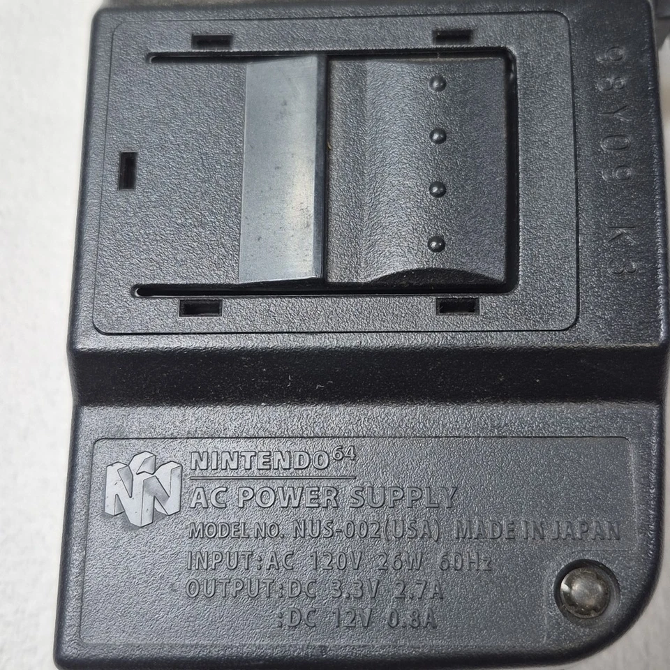 OEM NINTENDO 64 Power Cord N64 NUS-002 AC POWER Supply Tested Replacement Part - Image 2 of 4