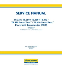 New Holland T8.320, T8.350, T8.380, T8.410 SmartTrax PST Tractor Service Manual