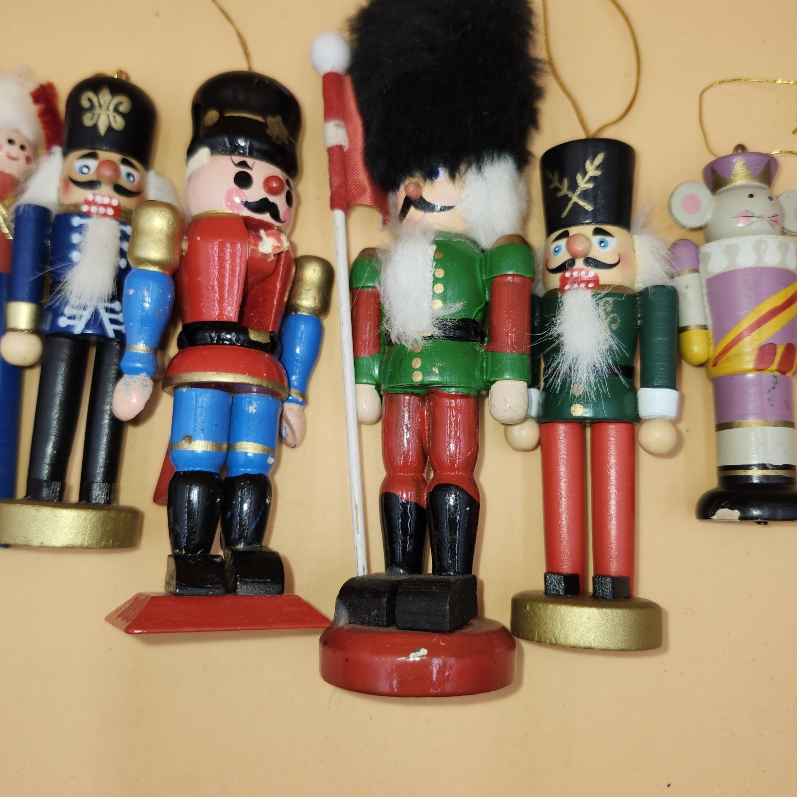 Lot of vintage wood handmade nutcracker ornament Kurt Adler