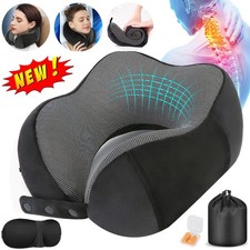 Travel Pillow Memory Foam Neck Support Cushion Adjustable& Compact Flight Pillow