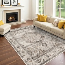Washable Rugs 7x9 Area Rug  Large Rugs for Living Room - Oriential Distressed ...