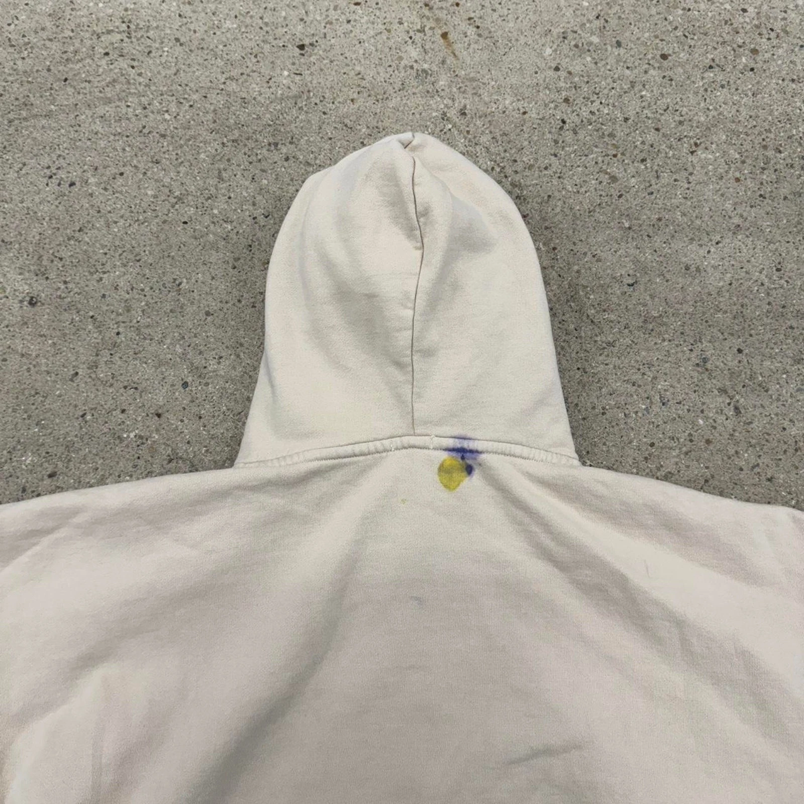 OFF WHITE Felpa con cappuccio e zip bianca beige John Galt Essentials surfista skater adatta a grandi