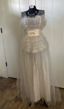Vintage Early 1950 s Satin And Tulle Strapless Dress