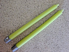 2 New NORTHERN LIGHTS Taper Candles - 12"  New Leaf / Green Burn Time 12 hrs
