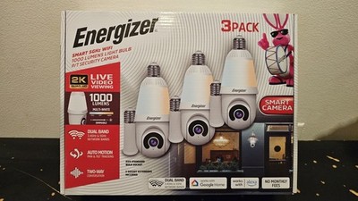Energizer 3 Pack 2K Smart 5GHz WIFI Camera NO MONTHLY FEES 1000 Lumens IP54 