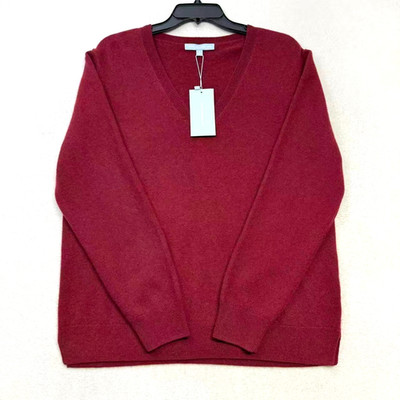 Antonio Melani 100% Cashmere Sweater Women s L Zinfandel Burgundy Crewneck NWT