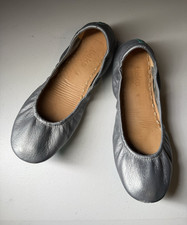 Tieks Womens Pewter Metallic Leather Round To...