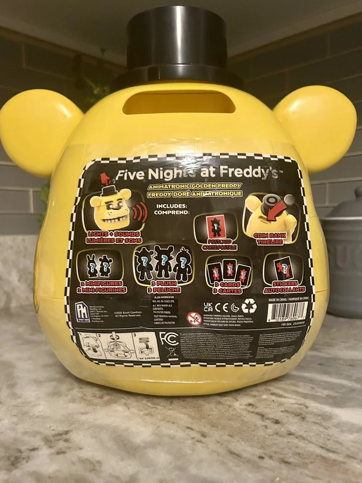Pacote de colecionador Five Nights at Freddy’s Gold cabeça ALVO exclusivo FNAF NOVO - Imagem 2 de 3