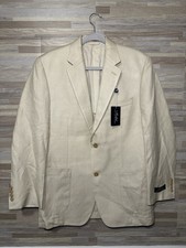 Ralph Ralph Lauren Houndstooth 2 Button Blazer Silk And Linen Blend 38R NWT