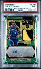 Keyonte George RC 2023 Select Rookie Jersey Auto /5 Green Wave Prizm PSA 9 Mint