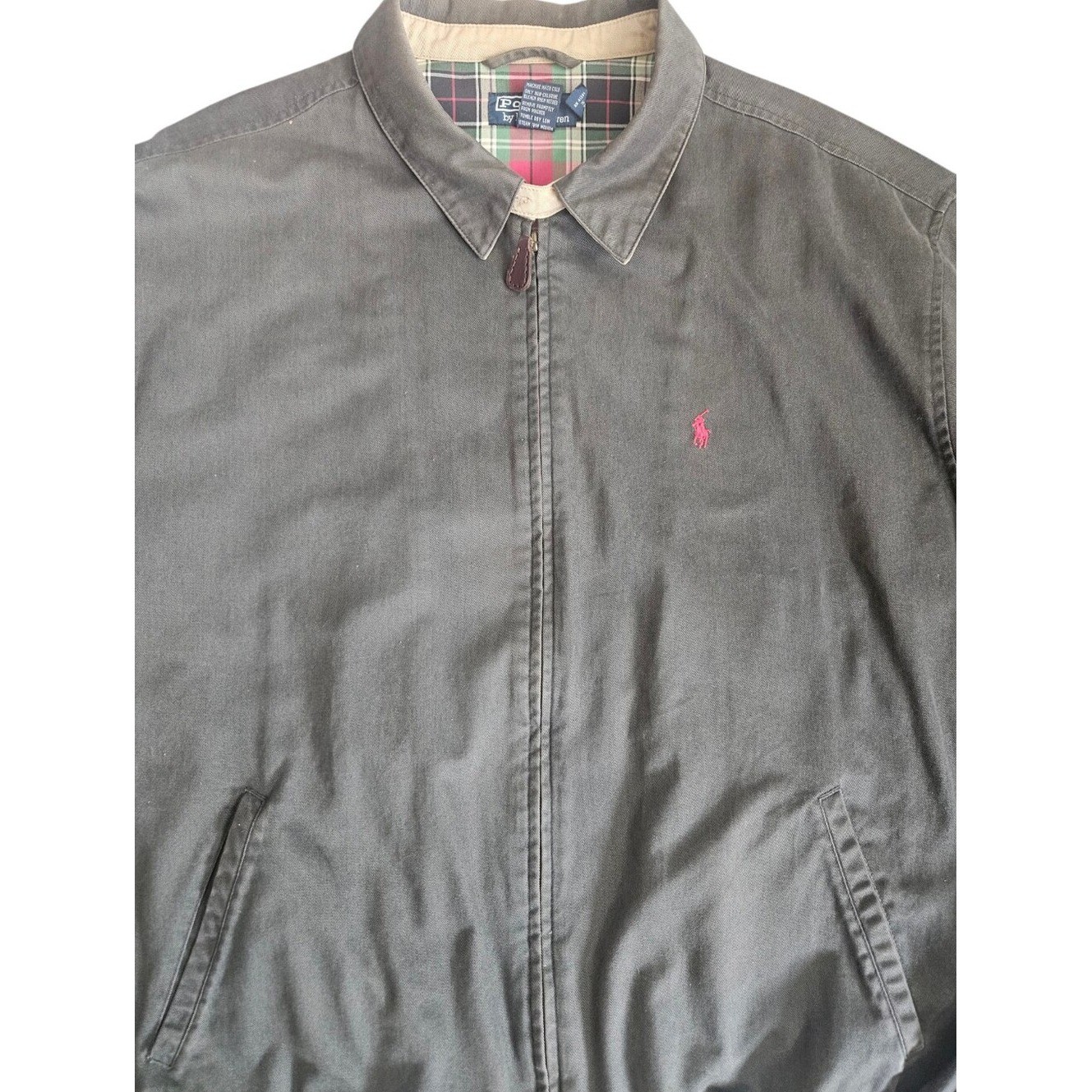 Vintage 90s Mens Polo Ralph Lauren Harrington Plaid Lined Jacket XXL Preppy Y2K